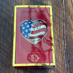 Vintage Lenox Heart of AAmerican Flag Heart Ornament